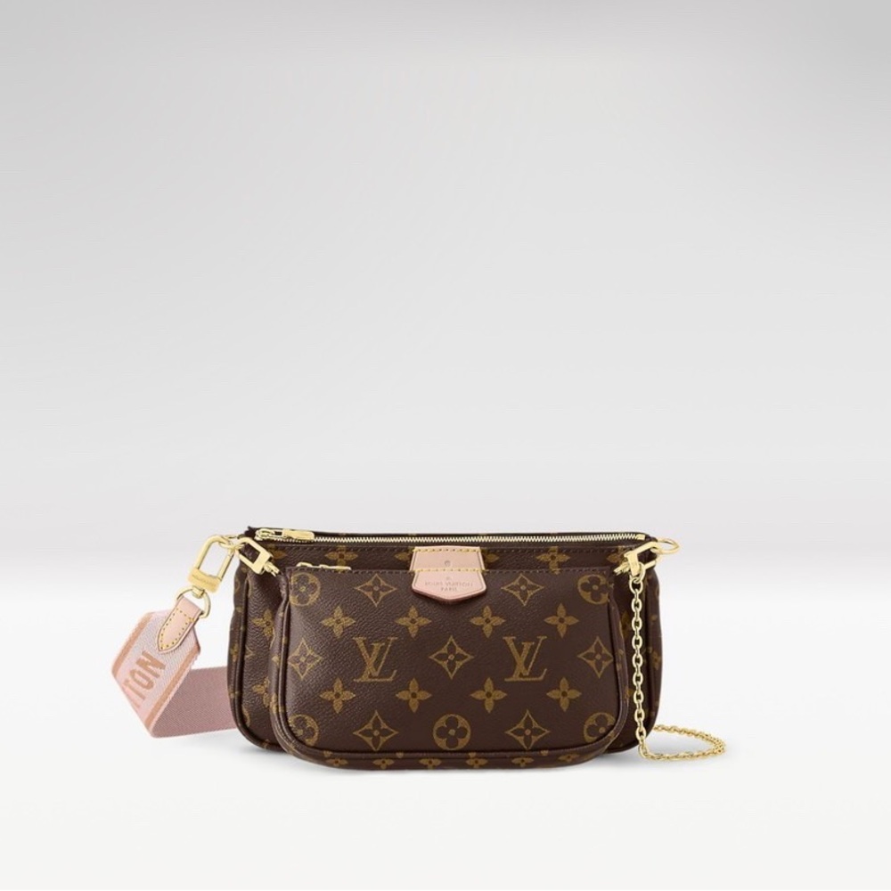 Louis Vuitton Brown and Pink Monogram Crossbody Bag
